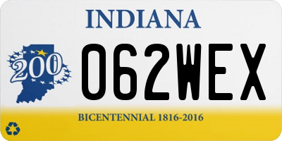 IN license plate 062WEX