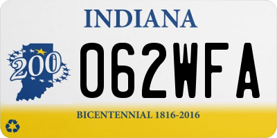 IN license plate 062WFA