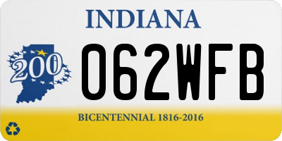 IN license plate 062WFB