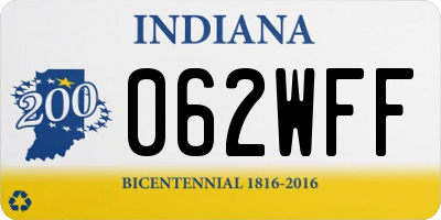 IN license plate 062WFF