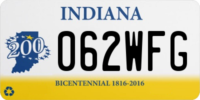 IN license plate 062WFG