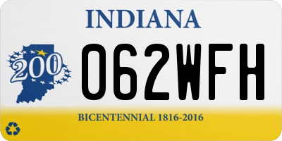 IN license plate 062WFH