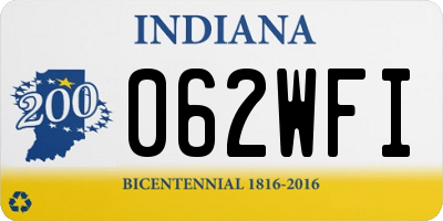 IN license plate 062WFI