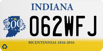 IN license plate 062WFJ