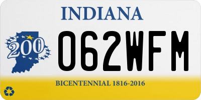 IN license plate 062WFM