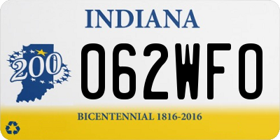 IN license plate 062WFO