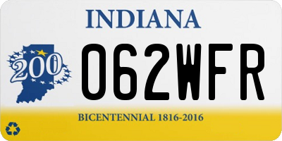 IN license plate 062WFR