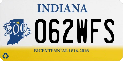 IN license plate 062WFS
