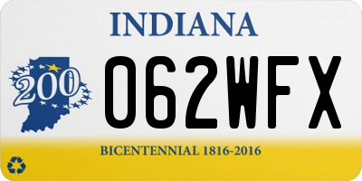 IN license plate 062WFX