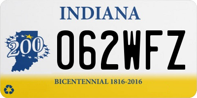 IN license plate 062WFZ