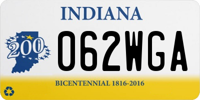 IN license plate 062WGA
