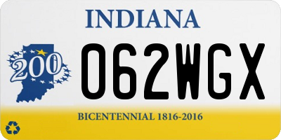 IN license plate 062WGX