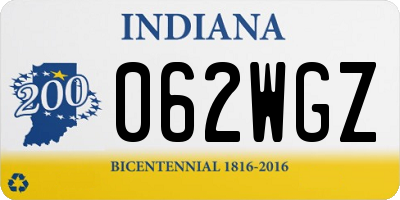 IN license plate 062WGZ