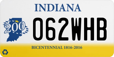 IN license plate 062WHB