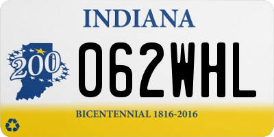 IN license plate 062WHL