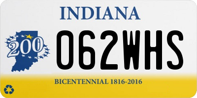 IN license plate 062WHS