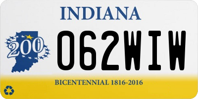 IN license plate 062WIW