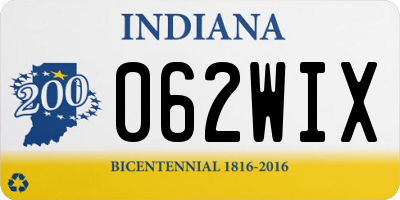 IN license plate 062WIX