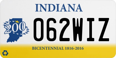 IN license plate 062WIZ