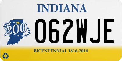 IN license plate 062WJE