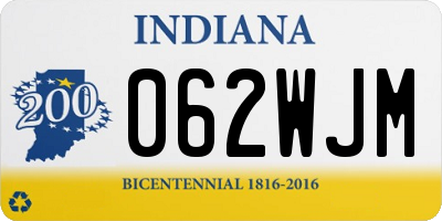 IN license plate 062WJM