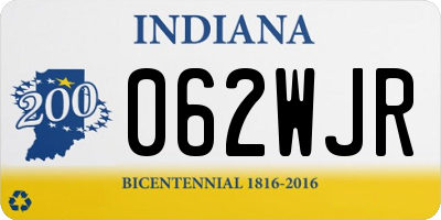 IN license plate 062WJR