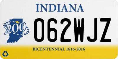 IN license plate 062WJZ