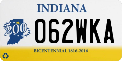 IN license plate 062WKA