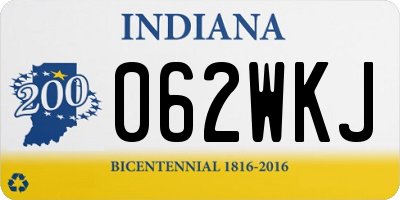 IN license plate 062WKJ