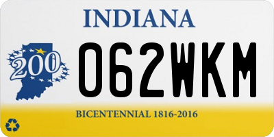 IN license plate 062WKM