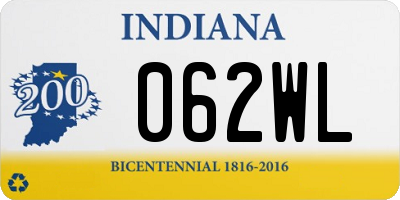 IN license plate 062WL