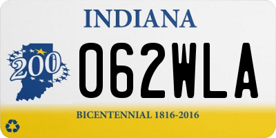IN license plate 062WLA