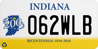 IN license plate 062WLB