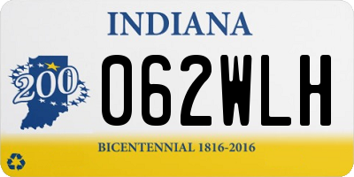 IN license plate 062WLH