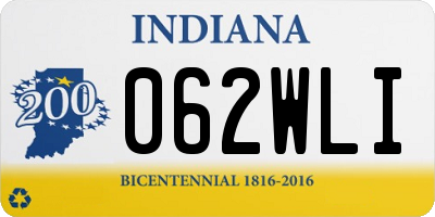 IN license plate 062WLI