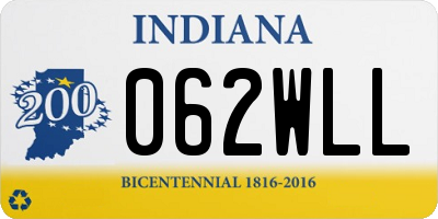 IN license plate 062WLL