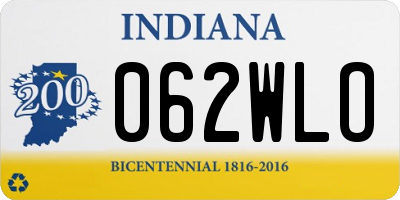 IN license plate 062WLO