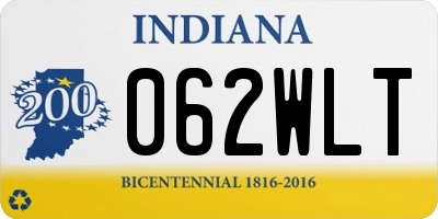 IN license plate 062WLT