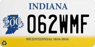 IN license plate 062WMF