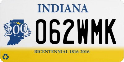 IN license plate 062WMK