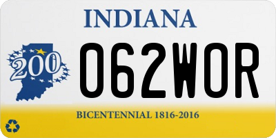 IN license plate 062WOR