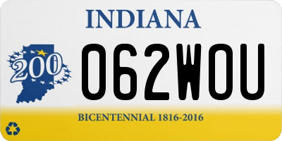 IN license plate 062WOU