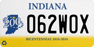 IN license plate 062WOX