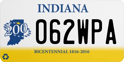IN license plate 062WPA