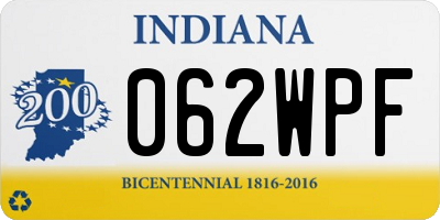 IN license plate 062WPF