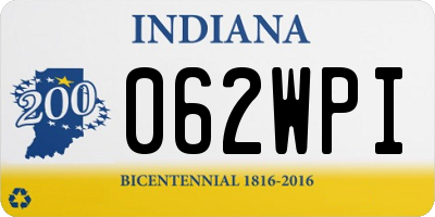 IN license plate 062WPI