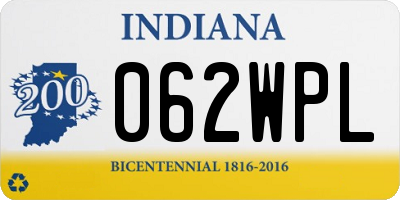 IN license plate 062WPL
