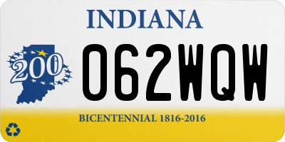 IN license plate 062WQW