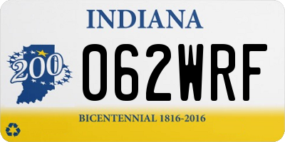 IN license plate 062WRF