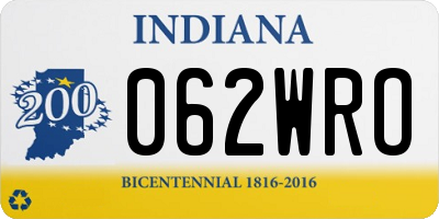 IN license plate 062WRO